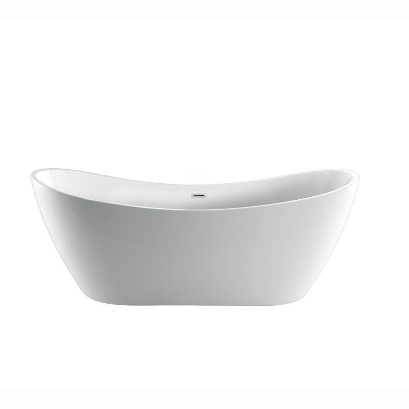 71.63'' x 27'' Freestanding Soaking Acrylic Bathtub