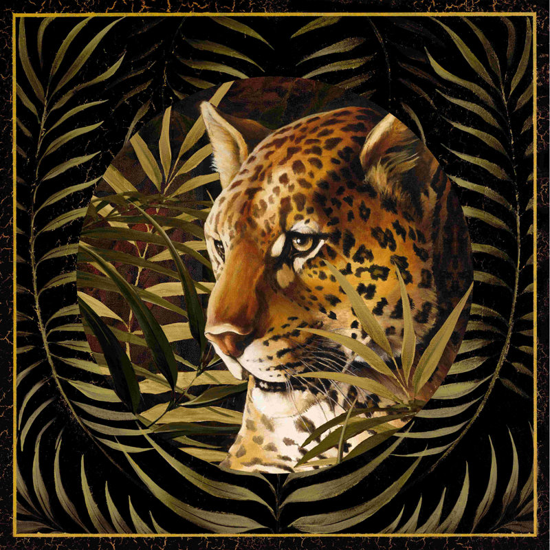 Guépard émergent - peinture sur toile tendue, H 30 po x l 30 po