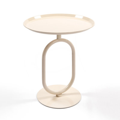 Lantern-Shaped Metal End Table, Small Round Side Table, Accent Pedestal Table by Wrought Studio