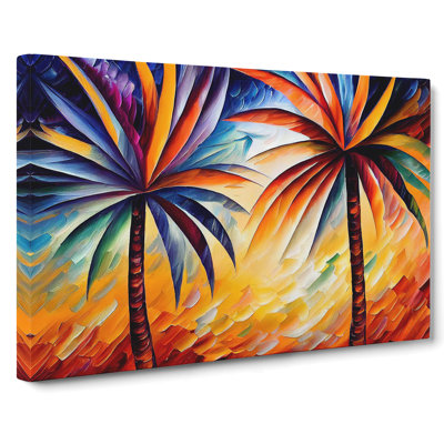Palm Tree Painting Vol.5 Abstract - Wrapped Canvas Print