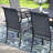 Outdoor Rectangular 6-Person Dining Set With Stackable Textilene Chairs-1380676436