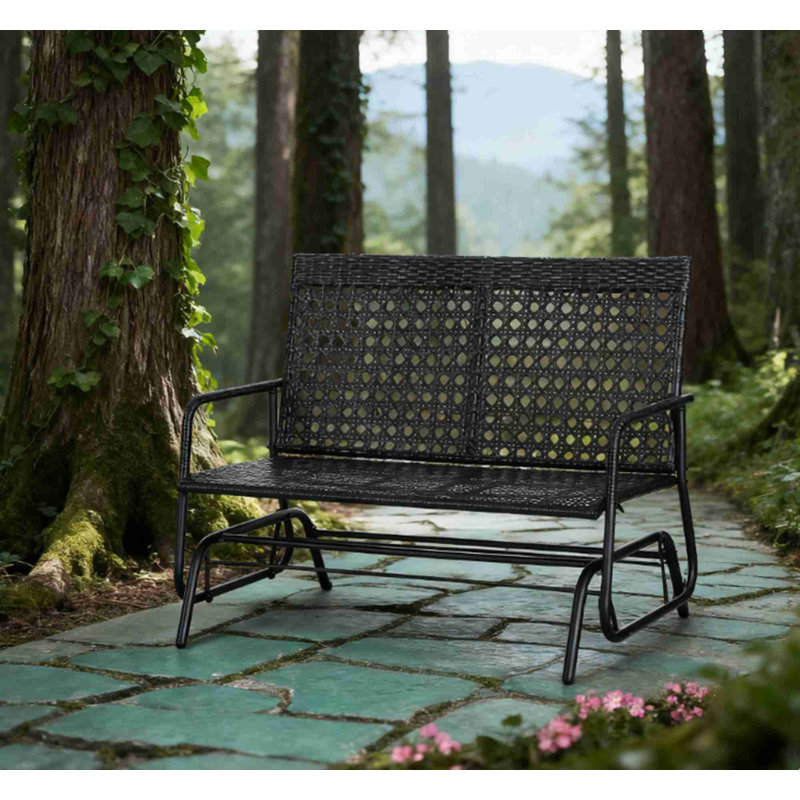 Ergonomic High-Back Wicker Glider