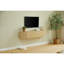 Meuble télé mural flottant de 55 po avec portes cannelées, console multimédia de grande capacité avec trous de gestion des câbles pour le salon, compatible avec divers styles de maison-89166174-90859892