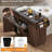 Kitchen Island with Trash Can Storage Cabinet, Drop Leaf, Spice Rack & Drawer-1299326588