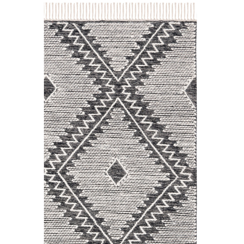 Jessenia Flat Weave Wool Geometric Rug, Rectangle 4' x 6'