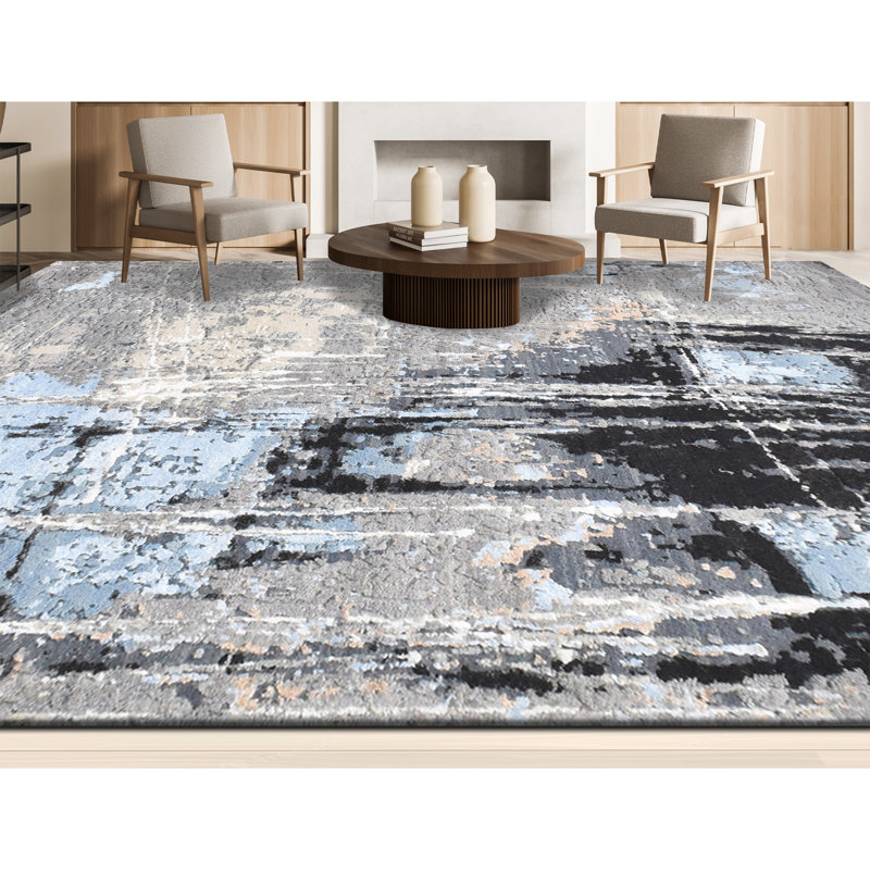 Abstract Area Rug, Round 6'