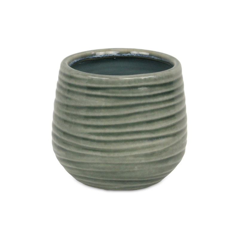 Pot en céramique Grazielli, Vert, H 4,75 po x l 4,5 po x P 4,5 po