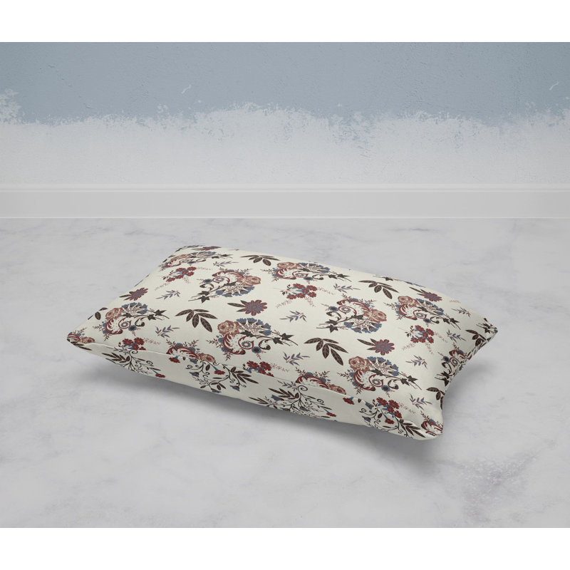 Rose Dreams  Rectangular Throw Pillow, Brown/Cream