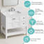 Plateau de meuble-lavabo simple 36 po en marbre de culture avec lavabo - pour remplacement de meuble-lavabo, sans armoire