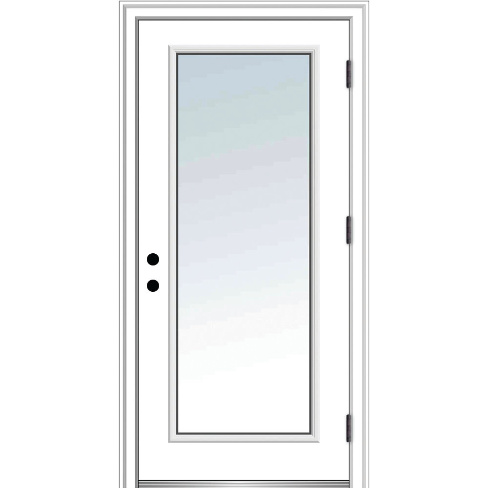 Clear Glass 80'' Flush Fiberglass Front Entry Doors MMI DOOR Door 