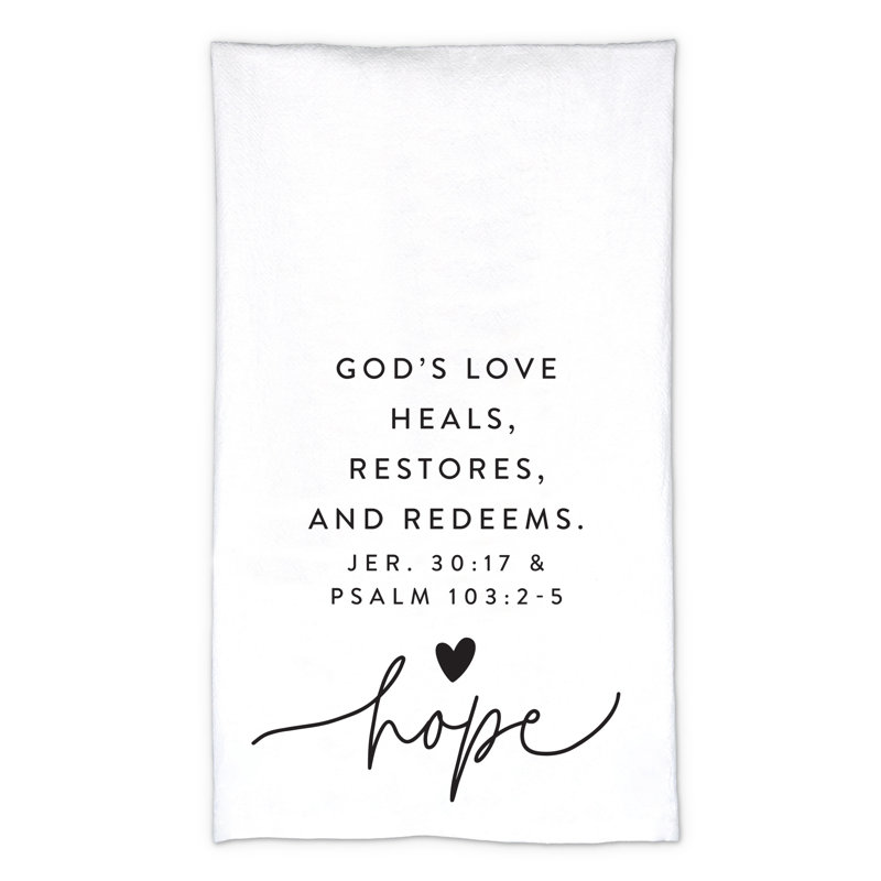 Tea Towel Hold Onto Hope White Hope