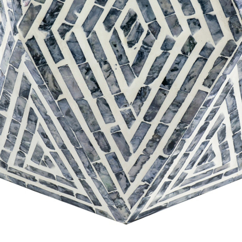 Hexagon Garden Stool, Capiz Accent Side Table