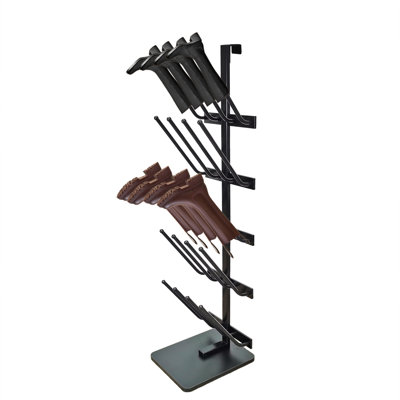 10 Pairs Boots Shoes Rack 5 Tiers Boots Organizer Black,Floor Standing or Use as 5 Wallmount Holders -  Rebrilliant, 7F8E8B3C9F91472EB46448D48957236C