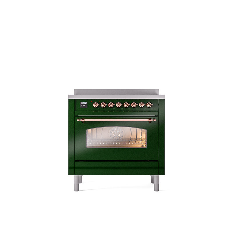 ILVE Nostalgie II 36 in Induction Range, Emerald Green/Copper