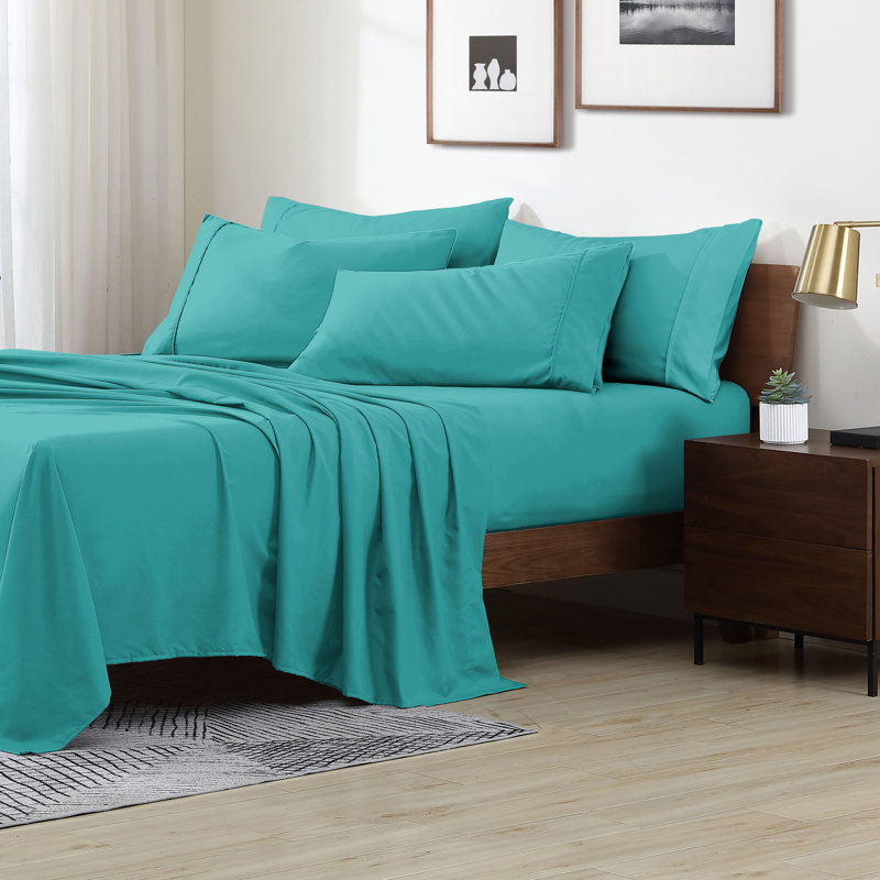Ensemble de draps en microfibre ultra douce Swift Home Essentials avec taies d’oreiller incluses, poches profondes jusqu’à 14 po, infroissable et facile d’entretien, pêche douce
