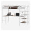 Lit mezzanine simple en métal avec bureau en L et escalier de rangement, structure de lit superposé blanche pour enfants, adolescents et bureau à domicile-125986068