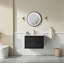Meuble-lavabo mural simple flottant 30 po, entièrement assemblé, avec lavabo en céramique, 2 tiroirs profonds et armoire cachée, peu encombrant-1545652358