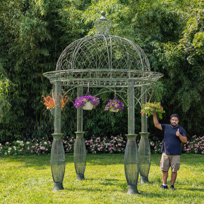 13ft. Tall Round Metal Garden Gazebo
