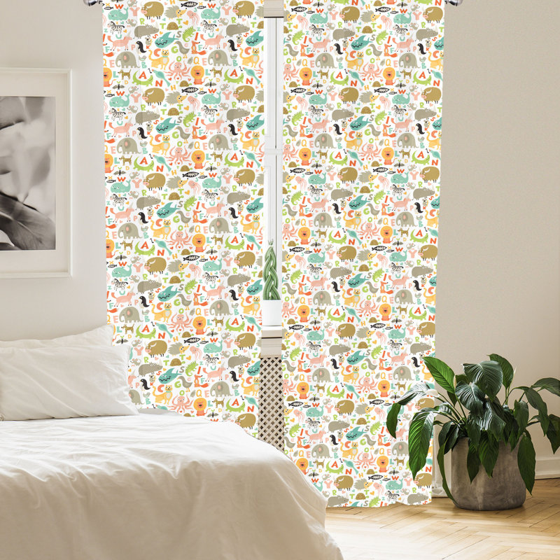 Nursery Semi-Sheer Rod Pocket Curtain Panels, 28" x 63"