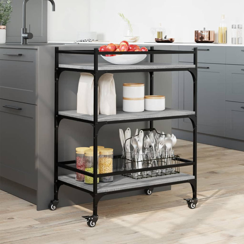 Newfolden Metal Bar Cart, Grey Sonoma