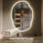 Asymmetrical LED Backlit Frameless Mirror with Anti-Fog, 3 Color Dimmable Light-649915772