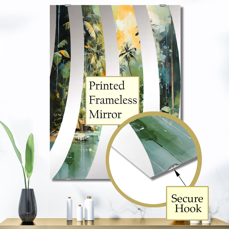 Chinue - Miroir mural décoratif côtier tropical MIR133040, 40 po x 30 po