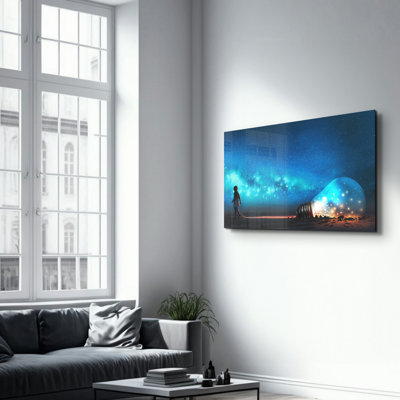 Élégante peinture murale en verre trempé de 13,8 po x 21,7 po | 100% verre trempé, épaisseur: 0,16 pouce | Imprimé UV pour des couleurs éclatantes | Parfait pour la décoration intérieure, le salon et les espaces de bureau