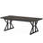 Rectangular Computer Desk With Dark Wood Brown Top And Black Metal Base For Office-679842312