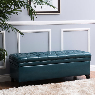 Storage - Teal Colored Pu For Storage, 49.89 In. Depth, 20.44 Width, 17.79 Height, 31.2 Lb. Heavyweight In Fabric With Compartment, D, W, H, M