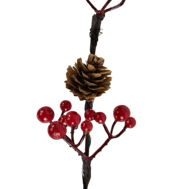 Faux Pine/Berry Branch