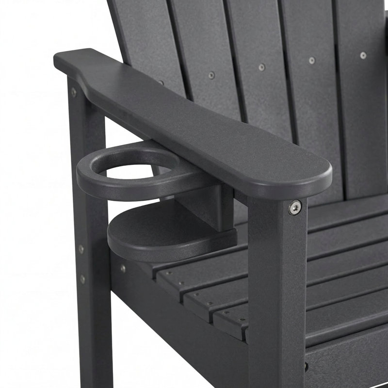 Durable Grey Hdpe Patio Bar Set, Modern Bistro Design For Balcony Entertaining
