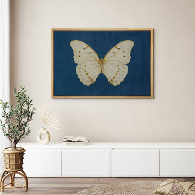 Framed Canvas Wall Art Print - Vintage Butterfly Artwork Living Room Modern Farmhouse Decor