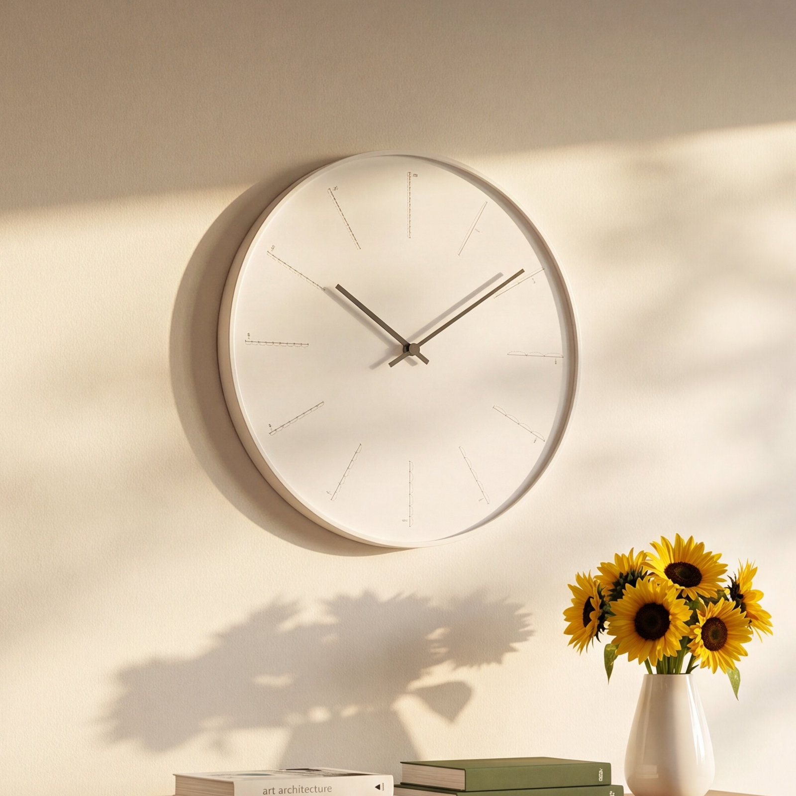 Lemnos Divide Wall Clock, White