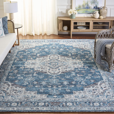 Oriental Handmade Tufted Blue/Grey Area Rug