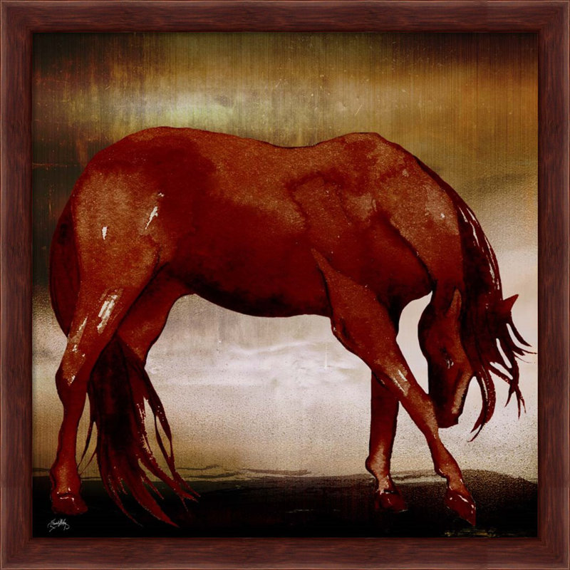 «Red Horse» par Elizabeth Medley, art encadré (ensemble de 2)