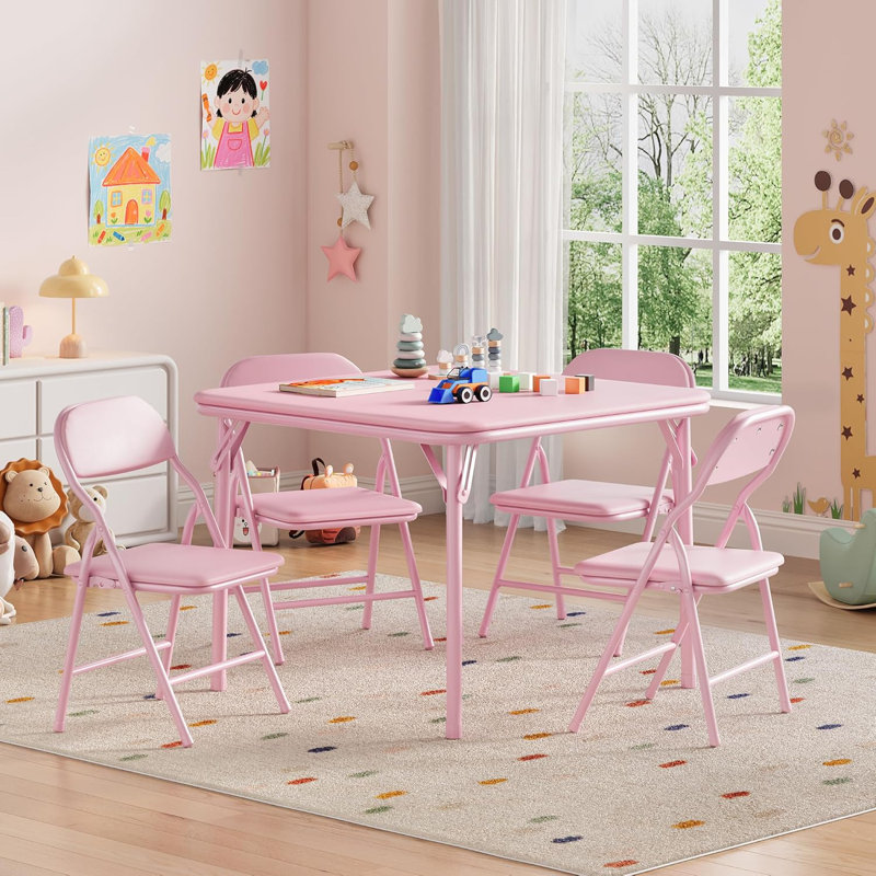 Ensemble 5 pièces de table pliante et chaises, ensemble de table d'activité et chaises pour salle à manger, garderie, salles de classe