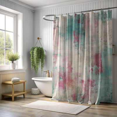 Rideau de douche Teal Rustic - Premium