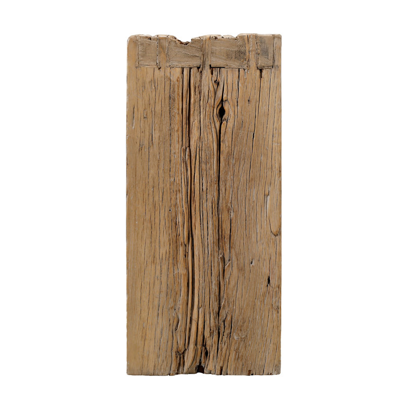 Weathered Wood Console Table with Storage and Intricate Detailing