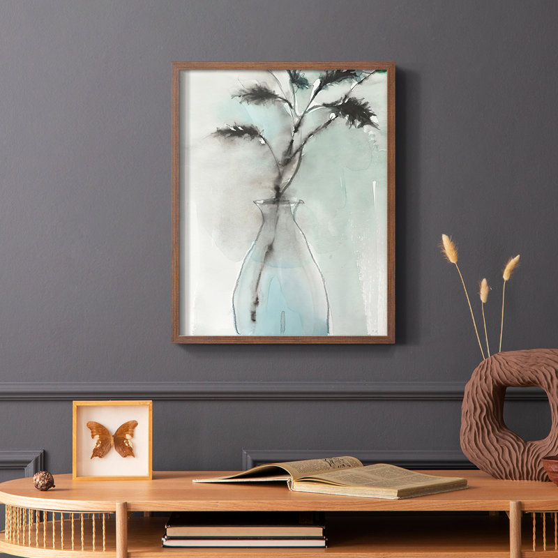 «Soft Ferns I», reproduction encadrée - bois massif, Cadre photo brun simple, H 28 po x l 22 po