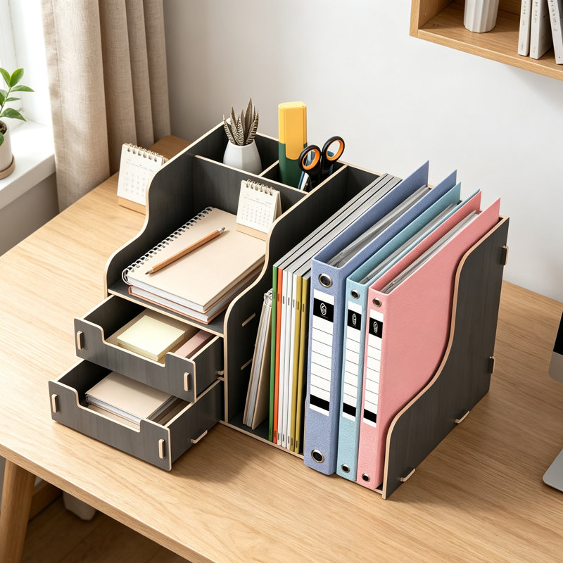 Solid Wood Desk Organiser
