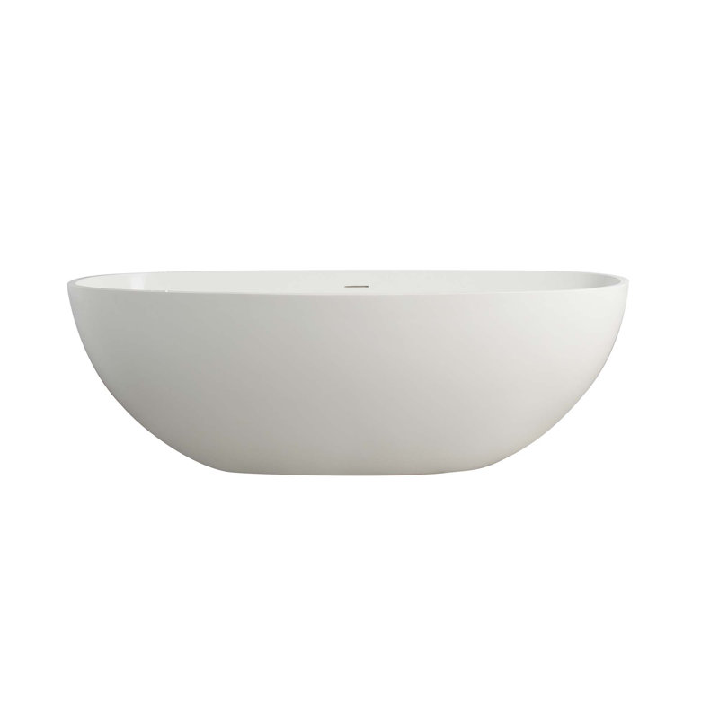65.2" Freestanding Solid Surface Soaking Bathtub For Bathroom