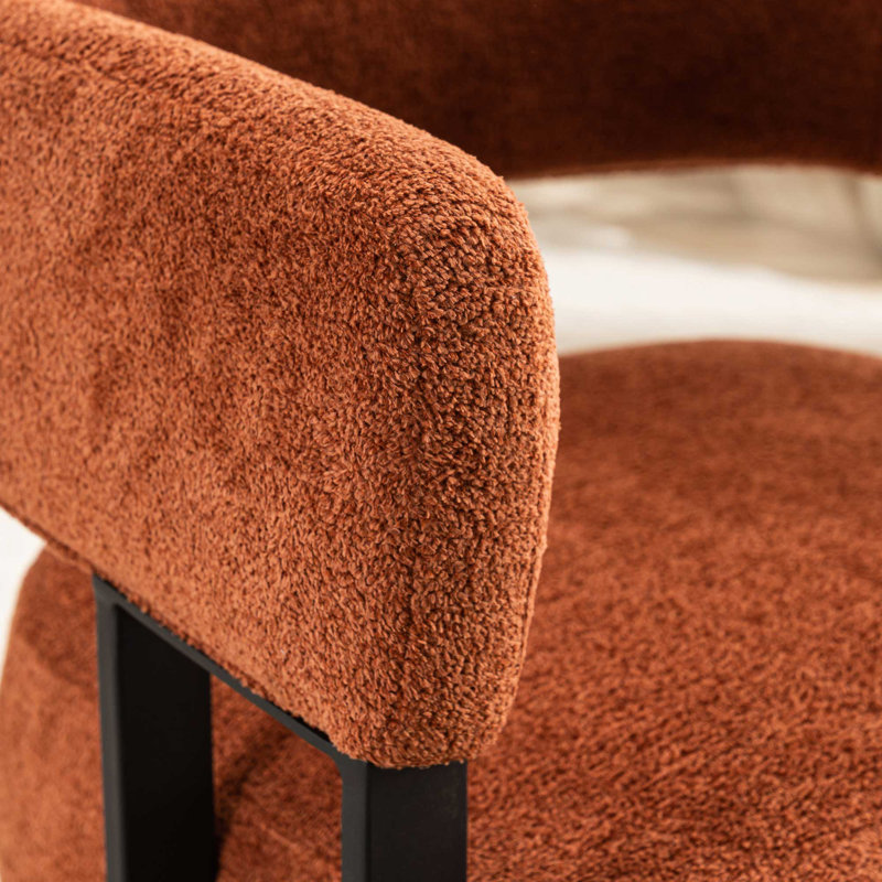 Fauteuil d'appoint à oreilles Macao, Orange brûlé