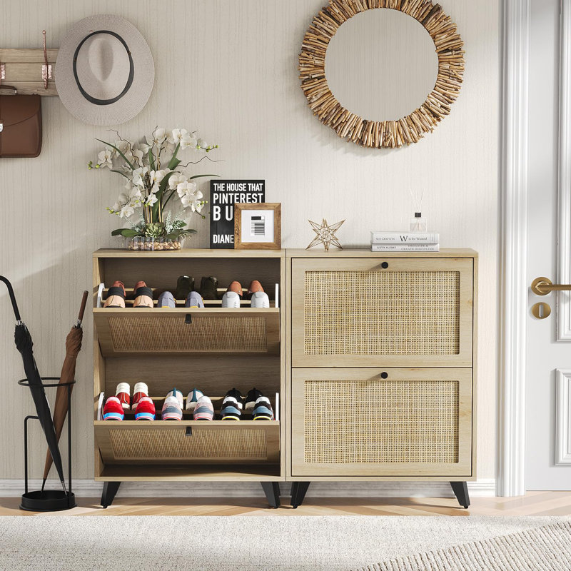 Armoire de rangement pour chaussures Aimara, Naturel