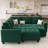 Modular Velvet Pull Out Bed With Storage Ottoman For Living Room Bedroom Apartment-848953532