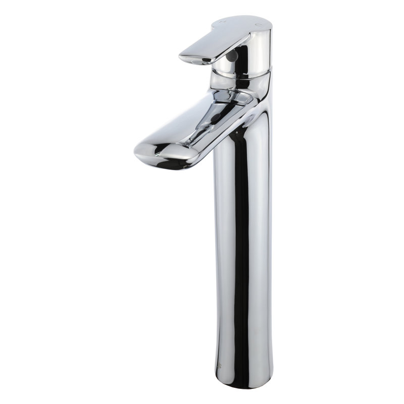 Round Single Hole Vessel Sink Bathroom Faucet, Chrome