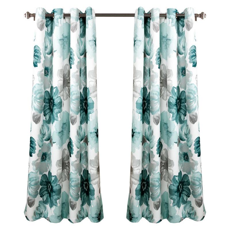 Leah Room Darkening Curtain Pair, 52"W x 63"L, Blue