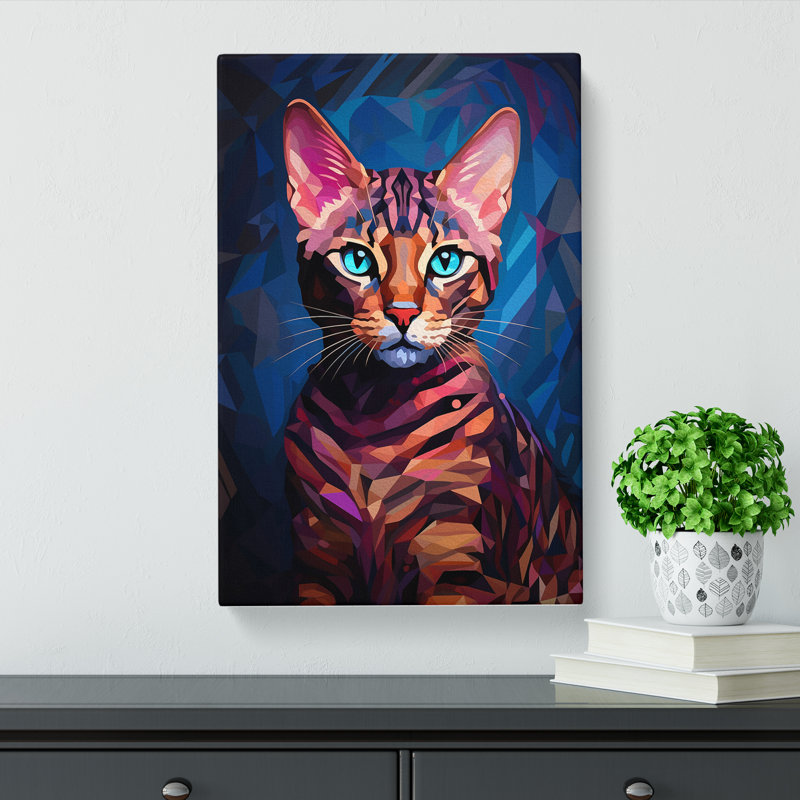 Bengal Cat Futurism No.3 - Print, 76cm H x 50cm W x 3cm D