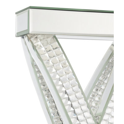 31-inch Tapered Mirrored Acrylic Table Lamp Silver