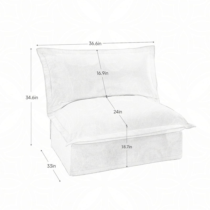Koala Armless Sofa, Cream