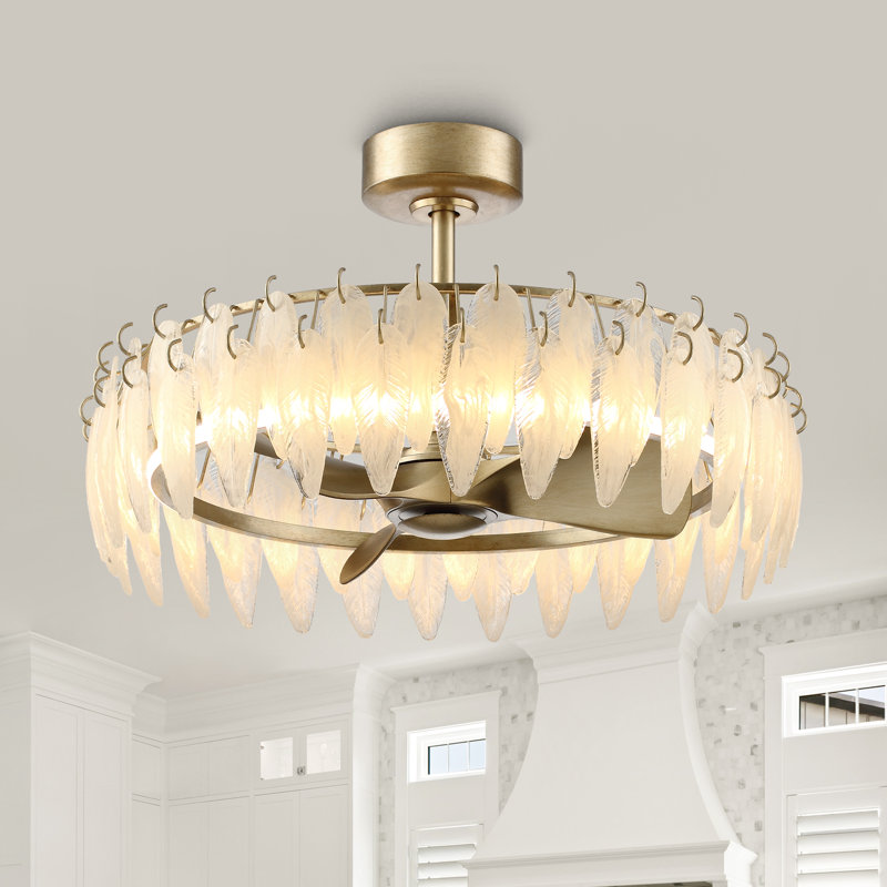 Ventilateur de plafond en verre 32,3 "avec lumières DEL à intensité variable et télécommande